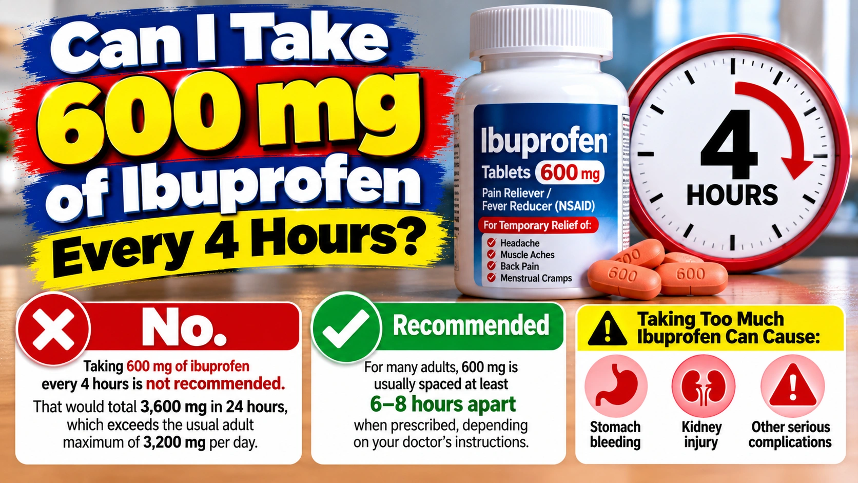 Can I Take 600 mg of Ibuprofen Every 4 Hours
