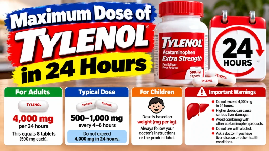 Maximum Dose of Tylenol in 24 Hours